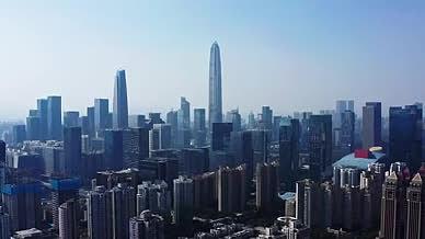 4k航拍深圳福田CBD密集高楼大厦视频的预览图
